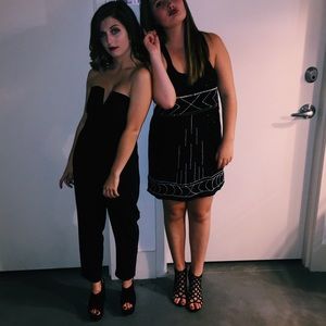 Topshop Petite Black Structured Jumpsuit